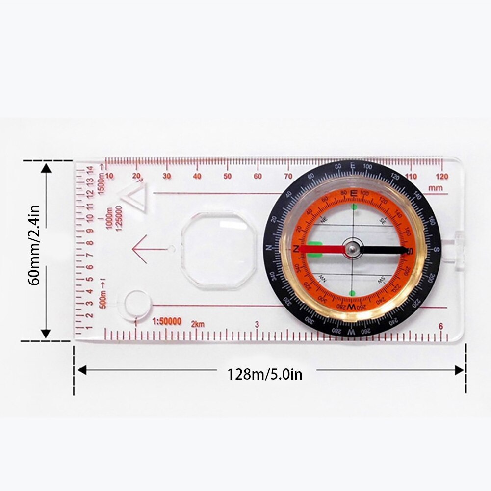 Scout Hiking Camping Compass Map Compass Reading Orienteering Ruler Portable Survival Tool For Walking Camping Mountaineering