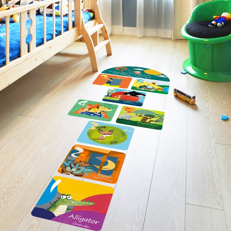 digital floor stickers classroom decoration waterproof wall stickers children's class wallpaper self-adhesive painting