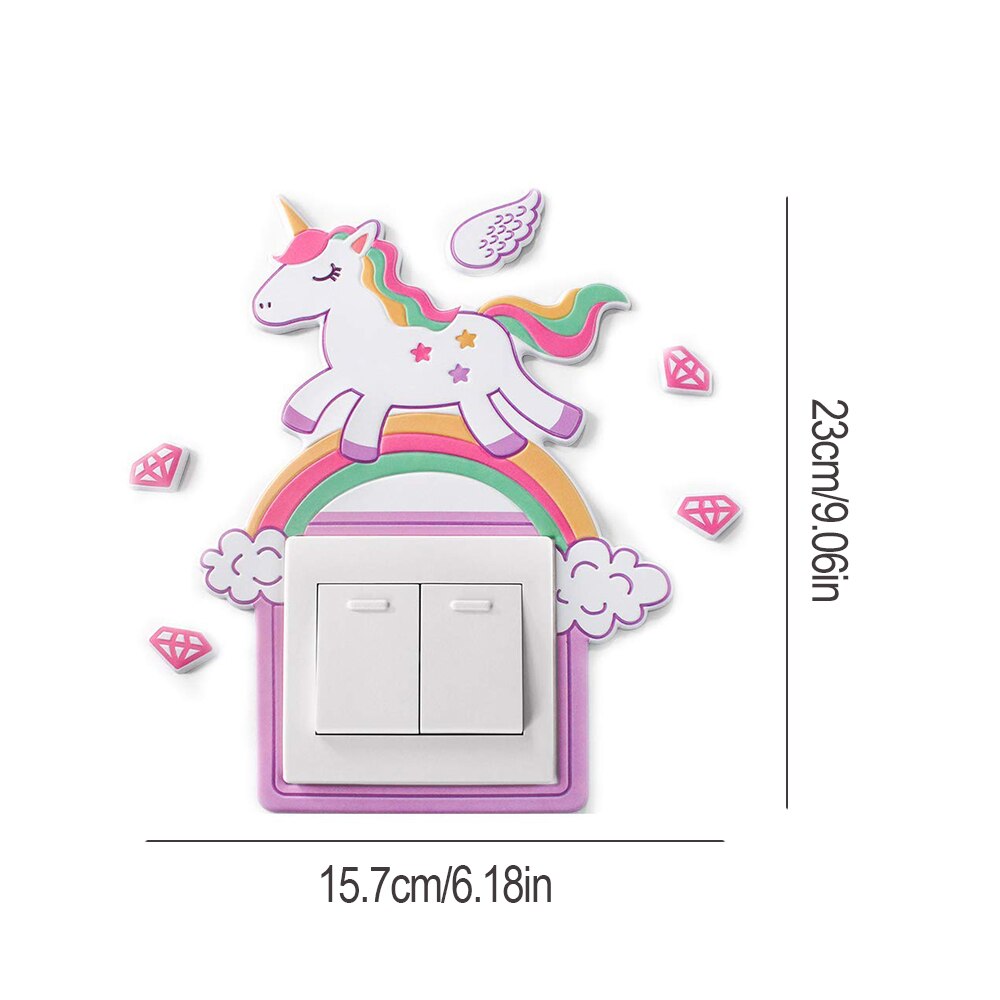 Leuke Eenhoorn Licht Schakelaar Stickers Cover,Interrupteurs Autocollant Commutateur