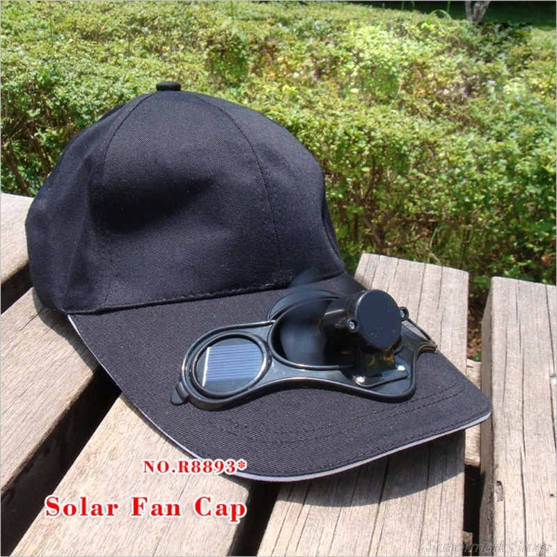 Solar Panel Powered Fan Cooling Baseball Cap Summer Sport Outdoor Cap Travel Ju18 21