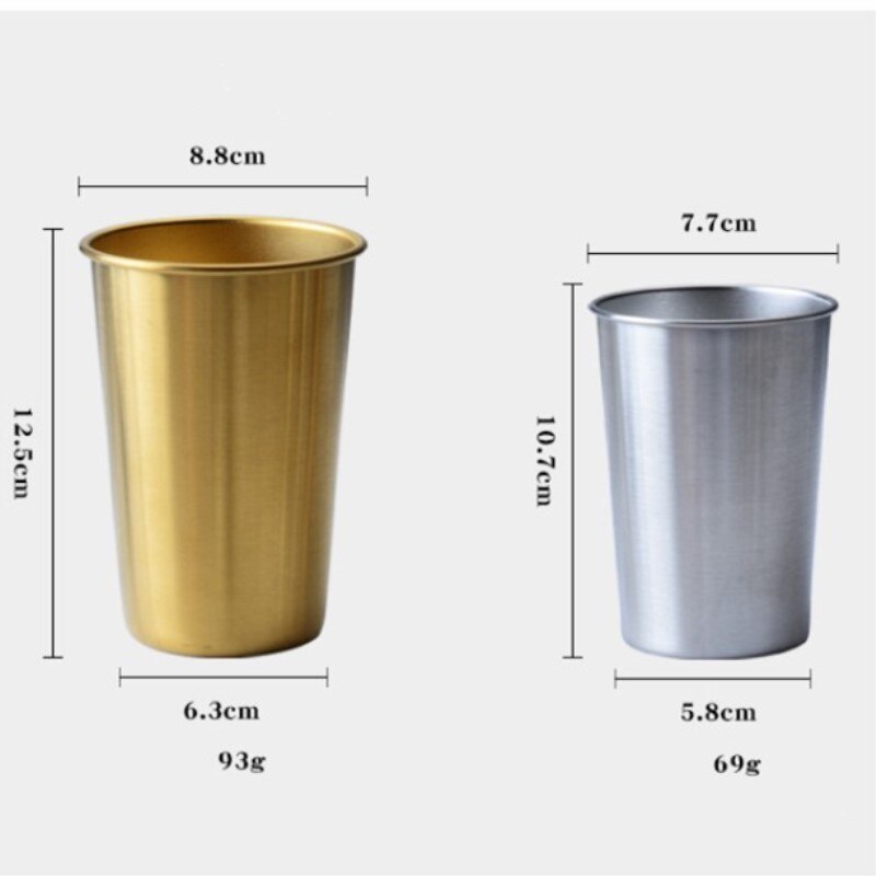 Koppar i rostfritt stål splittersäkra pint drickskoppar metall dricka picknick koppar kaffemugg utomhus resor dricka