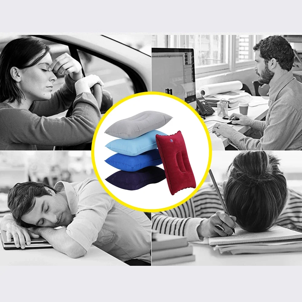 Lentokoneen niskatuki ultrakevyt taitettava nailonista valmistettu puhallettava tyyny retkeilyteltta nukkumistyyny matkailu ranta auto mukavat tyynyt