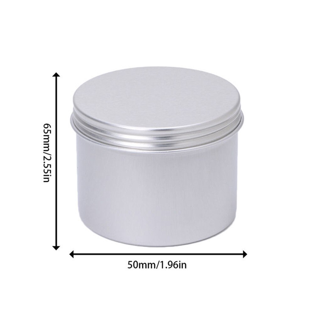 Aluminium Jar Round Container Empty Pot Jar Tin Container Silver Box Screw Lid Craft Cans Box Refillable Bottles Makeup#55