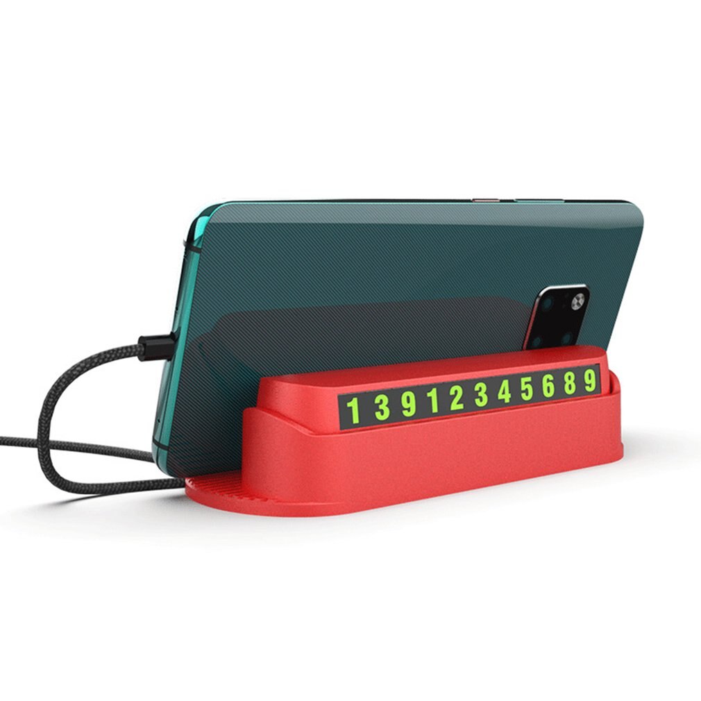 Soporte de teléfono multifunción/Número de estacionamiento de coche con prensa de alta definición, ambientador de tarjeta temporal luminoso para estacionamiento, pegatina de Perfume para coche