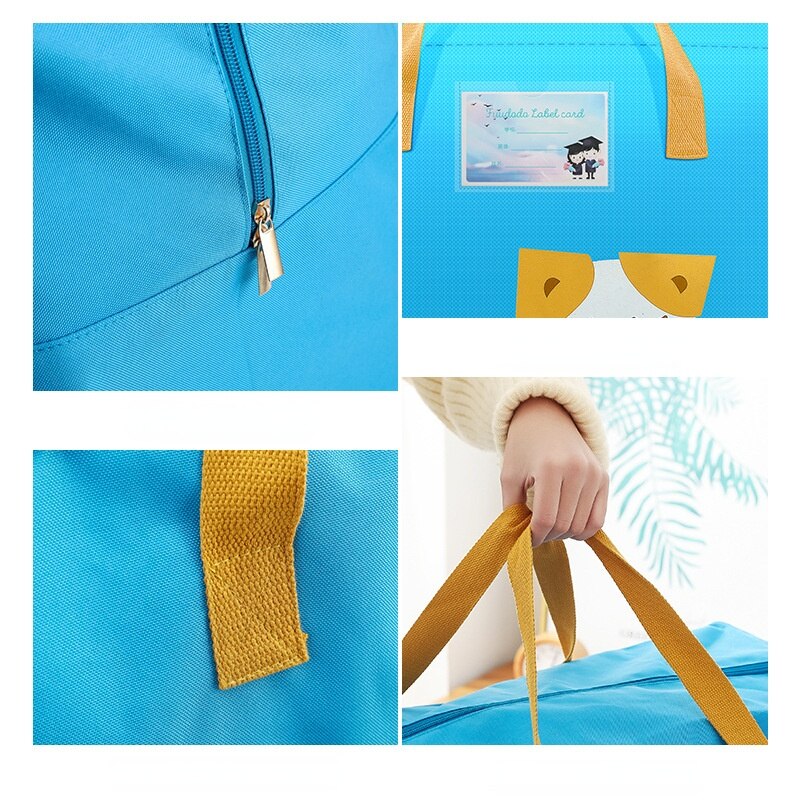 Sac de rangement de couette avec fermeture éclair, sac de rangement de couette de dessin animé avec fermeture éclair, organisateur de placard de chambre à coucher, vêtements Oxford imperméables pour enfants