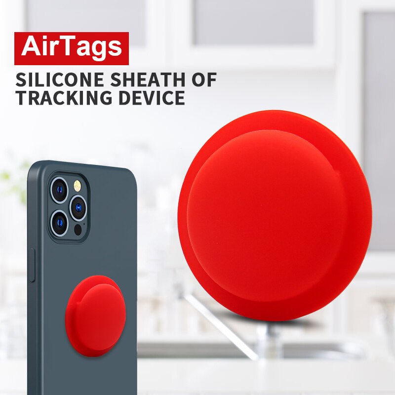 For Airtags Tracker Silicone Case Anti-lost Protective Sleeve Back Adhesive Mount Soft Cover Protector For Airtags Accessories