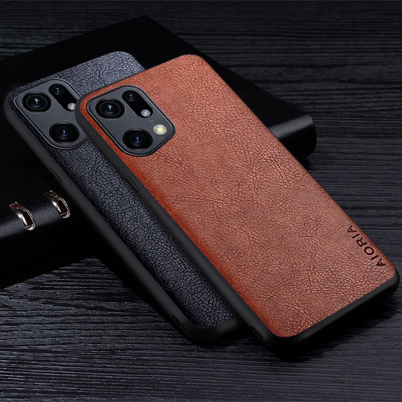 Leder fallen Für Oppo Finden x5 Profi Prämie Weiche TPU retro Litschi Luxus Textur Schutzhülle Zurück Abdeckung für finden x5 Profi telefon fallen