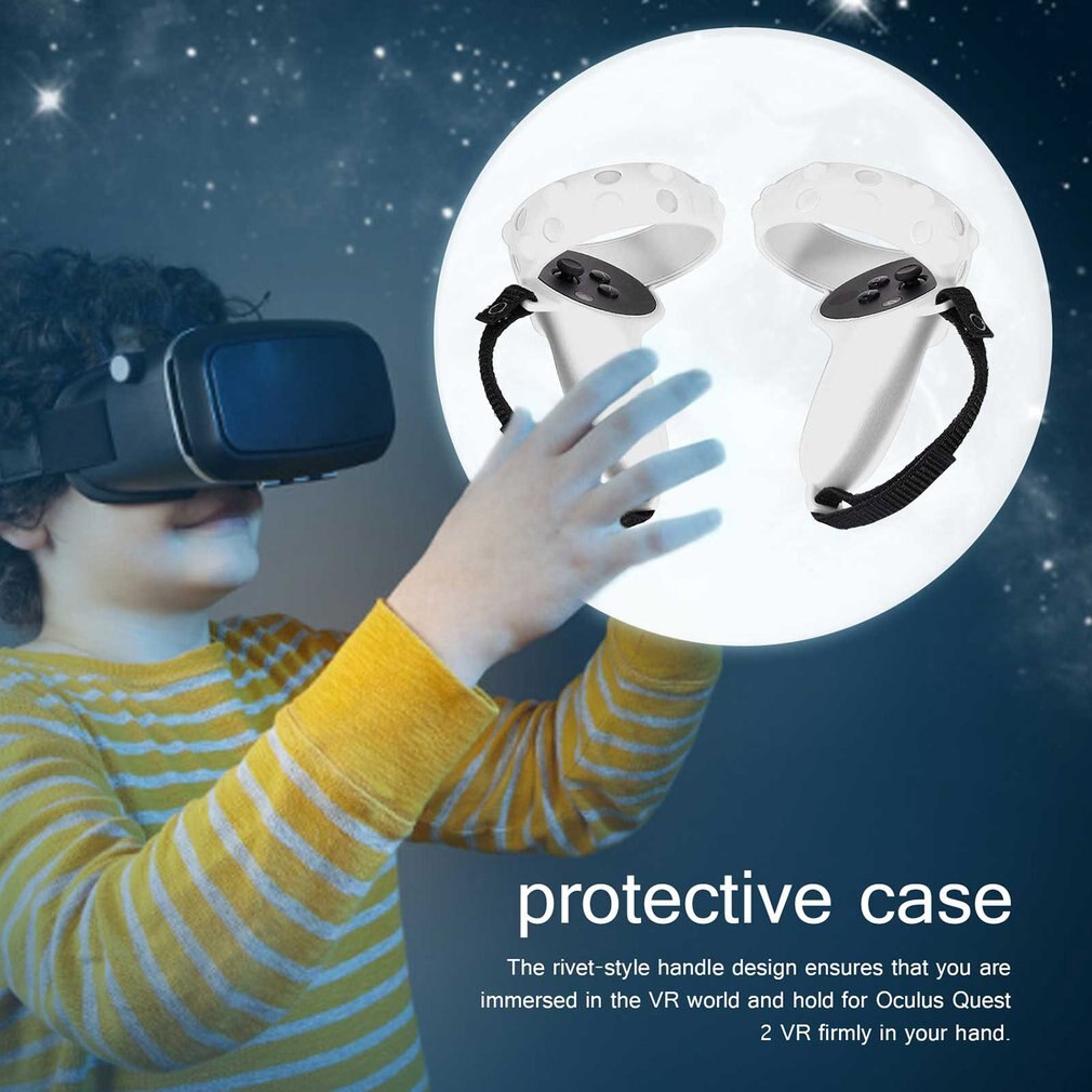 Touch-controller-griffhülle für oculus quest 2, silikon-schutzzubehör mit verstellbarem anti-wurf-handschutz
