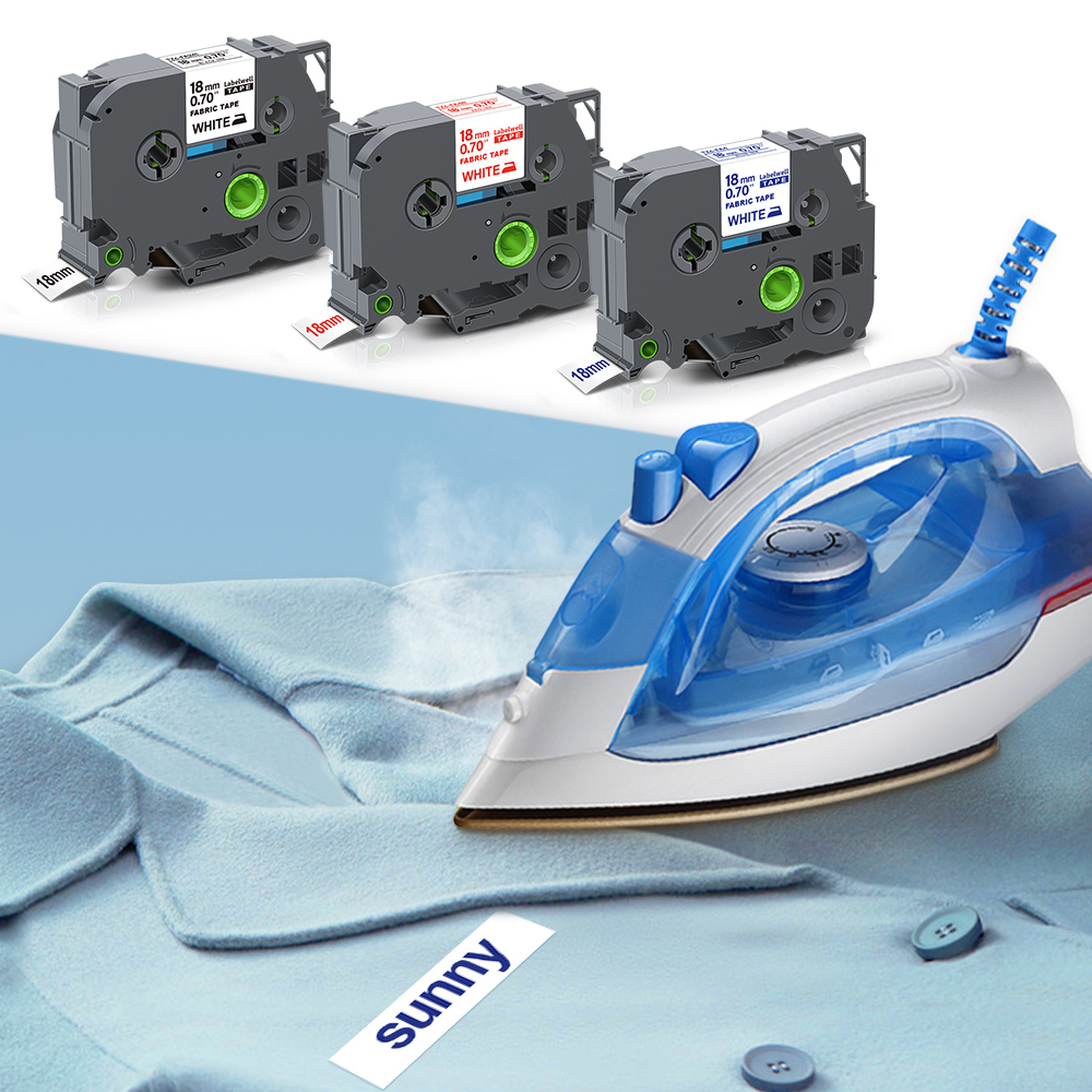 Labelwell 12Mm Label Compatibel Voor Brother FA3R FA231 FA3 Stof Ijzer Op Tape Zwart Rood Op Wit Voor pt Label Maker H110