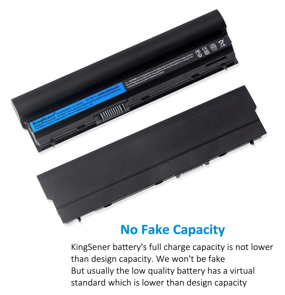 KingSener 11.1V 6000mAh RFJMW 7FF1K Laptop Battery For DELL Latitude E6320 E6330 E6220 E6230 E6120 FRR0G KJ321 K4CP5 J79X4
