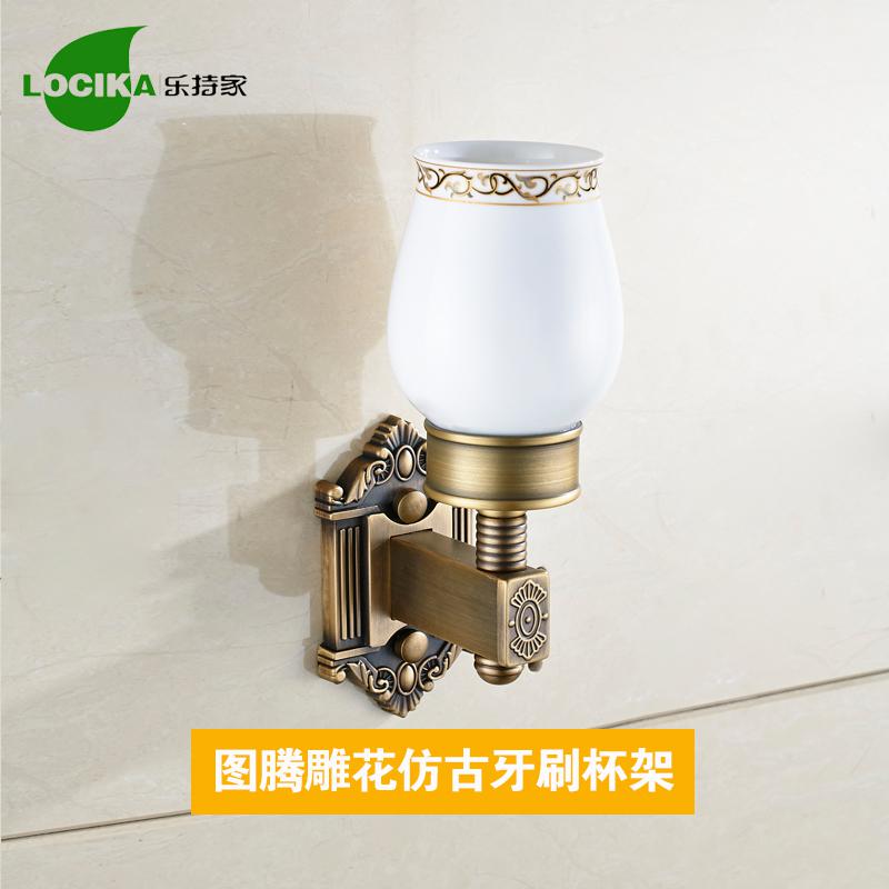 Vintage Bronze Bathroom Accessories European Brushed Solid Brass Bathroom Hardware Set Wall Mounted Carved Bathroom Products: tumbler holder