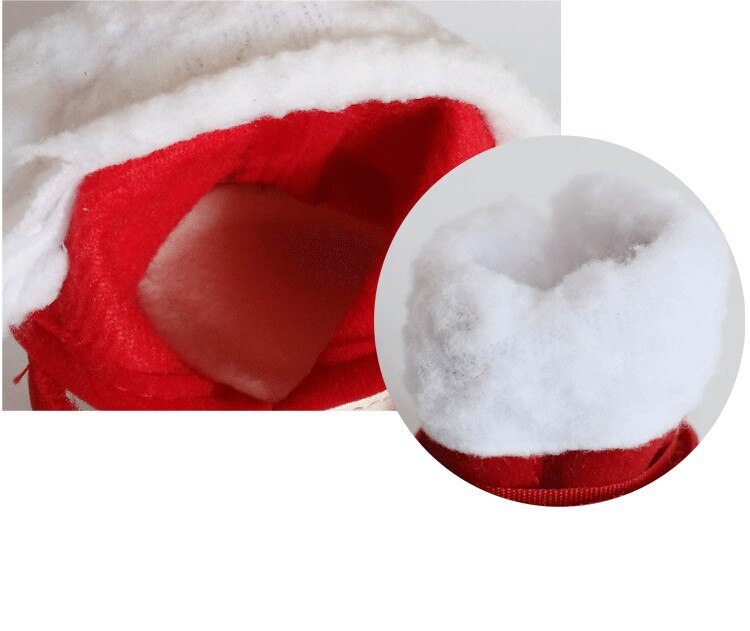 4 st anit-slip vinter sällskapsdjur hund skor jul röd regn snö stövlar skor tjocka varma för små katter hundar valp hund strumpor bootie