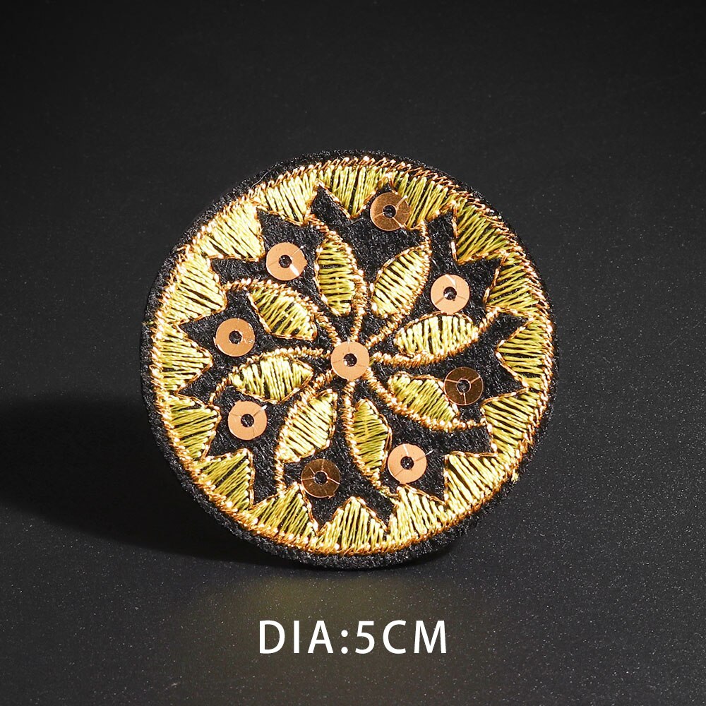 Etnische Stijl Ronde Borduurwerkflarden Bloem Buis Kleurrijke Tassen Jurken Broek Decoratie Badge Chinese Stijl Accessoires: N3-BT0560