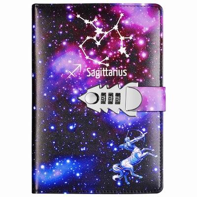 Yakri A5 Größe Zwölf Konstellationen bestehen Worte Tagebuch Buch DIY Passwort Notizbuch TPN145: Sagittarius