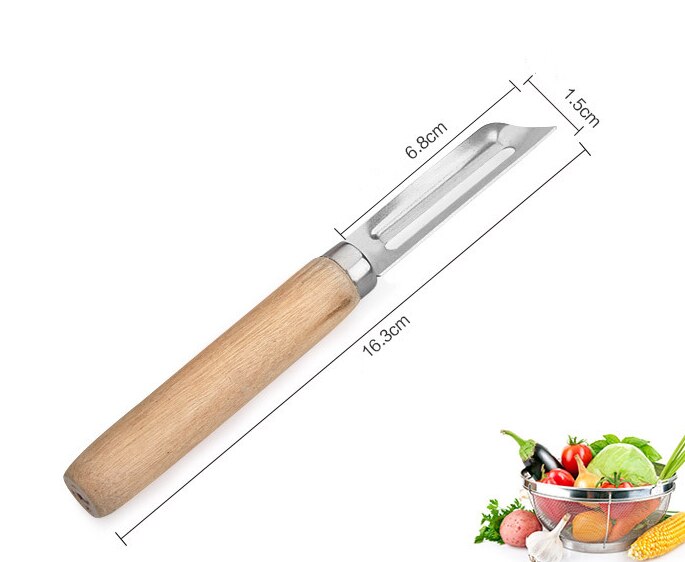 1pc Stainless Steel Peeler For Apple Tomato Pear Vegetable Potato Peeler Wooden Handle for Apple Potato Peeler Fruit Peeler: Default Title