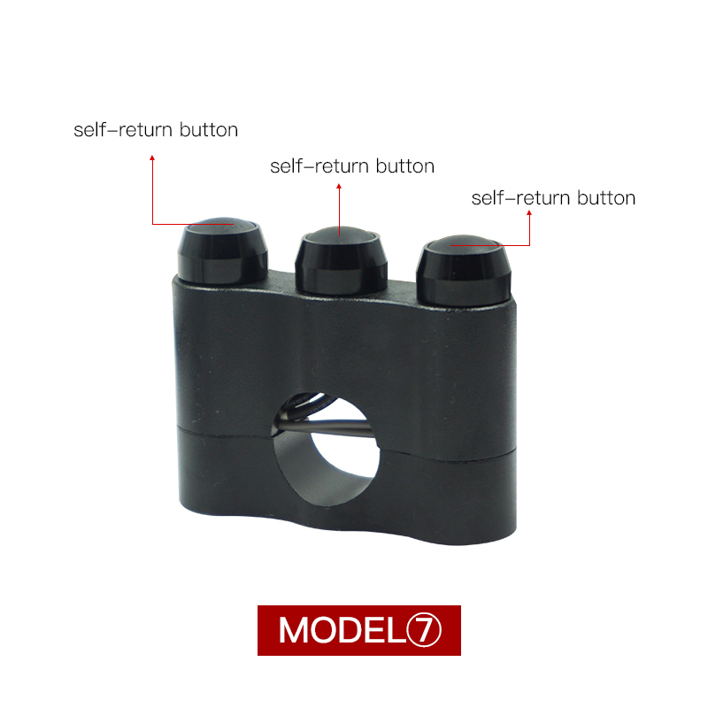 CNC de aluminio de 7/8 ''22mm interruptor para el manillar de la motocicleta, interruptor de montaje para el claxon, luz antiniebla, botón de encendido apagado y apagado: Black 7