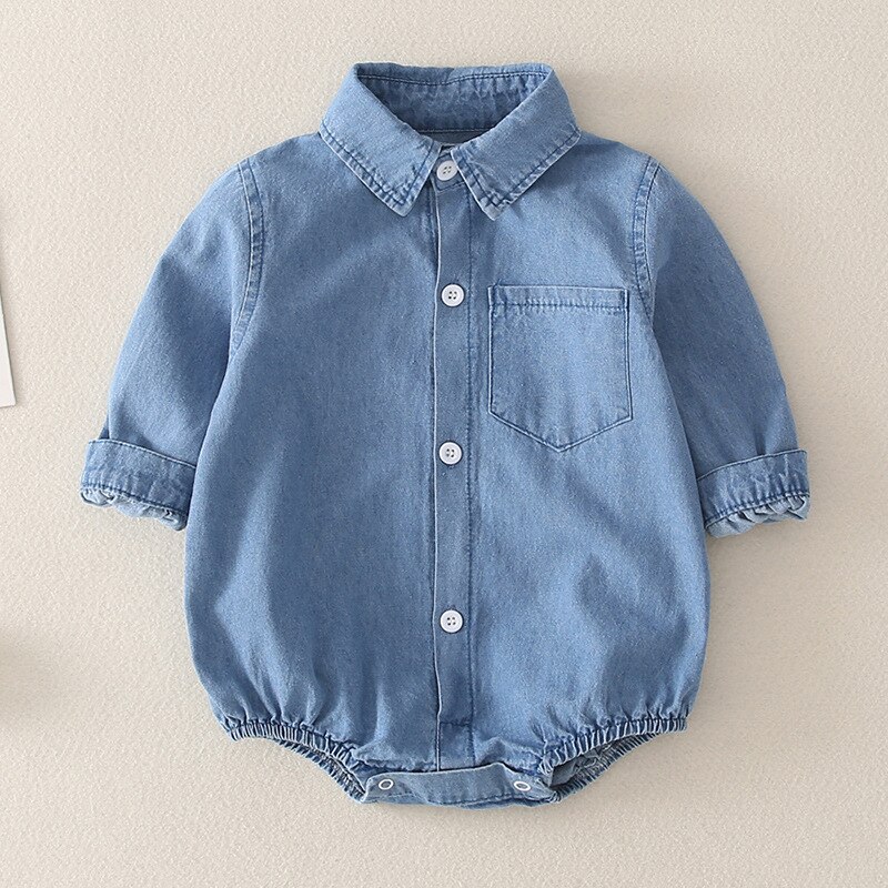 Baby der Strampler Einteiliges Anzug Für Jungen Mädchen Frühling Herbst Kleinkind Kostüm Unisex Overall Denim Twins Baby Kleidung: boy / 6-9M