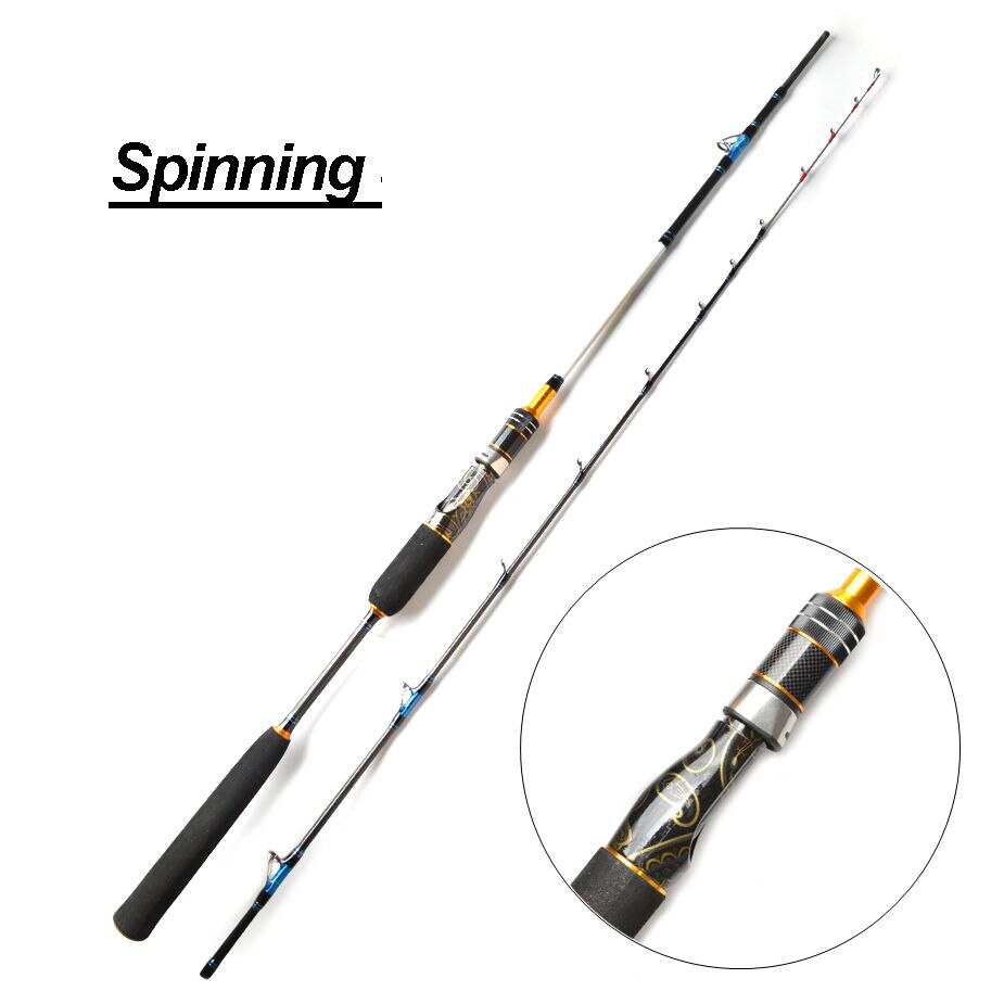 TOMA 1.8m 1.98m 2.1m Sea Carbon Jigging Fishing Rods Casting MH Lure 50-180g Spinning Boat Fishing Rod 2 Sections Saltwater: Spinning Rod / 1.8m MH