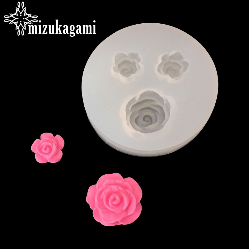 Molde de flor en silicona rosa de resina UV para hacer joyas, abalorios, moldes para colgantes, bricolaje, 1 Uds.