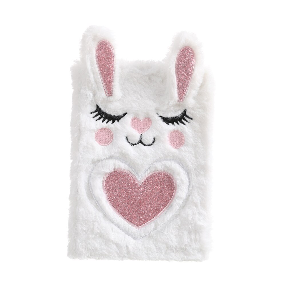 Cute Fur Rabbit Notebook For Kids A5 Diary Notepad Plush Agenda Planner Children Line Daily Note Book School Shetchbook: rabbit