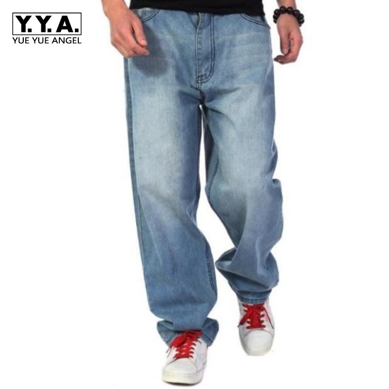 Grote Maat Man Losse Hip Hop Wassen Blauwe Jeans Baggy Denim Broek Mannen Casual Klassieke Cowboys Plus Size 30- 46 Pantalon Homme Jean