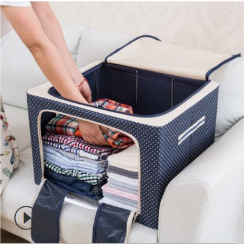 Foldable Storage Box Oxford Cloth Quilt Blanket Clothes Clothes Storage Organizer Portable Space-saving Dorm Room Essentials