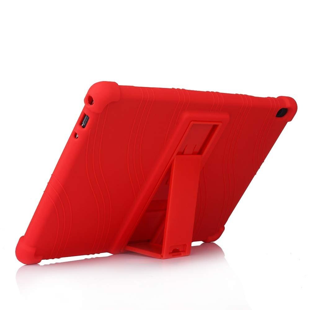 Funda de silicona para Lenovo Tab 4 10 plus Tablet cubierta Funda TB-X704N TB-X704F TB-X704L plegable suave de cuerpo completo proteger soporte Shell: red