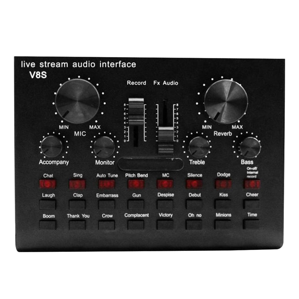 V8 Soundkarte Audio- einstellen Schnittstelle Externe Usb Live Mikrofon Soundkarte Bluetooth Funktion für Computer Pc praktisch Singen: V8S Atem hell