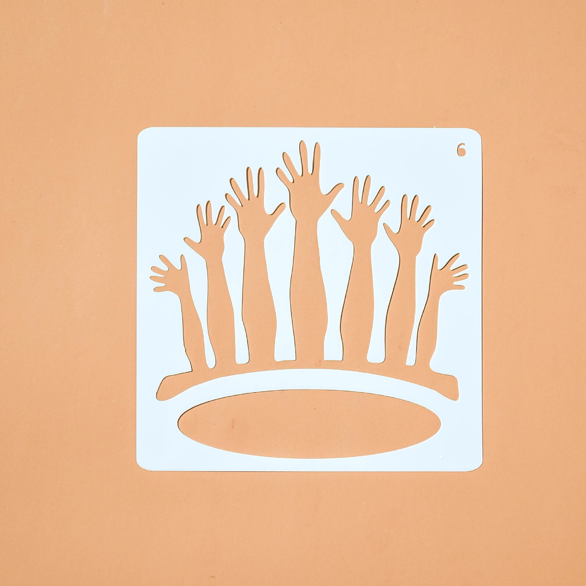 13*13cm vierkante sjablonen voor studenten, opengewerkte kunst, schildersjablonen, reliëfaccessoires, sjablonen voor scrapbooking, herbruikbaar: 6