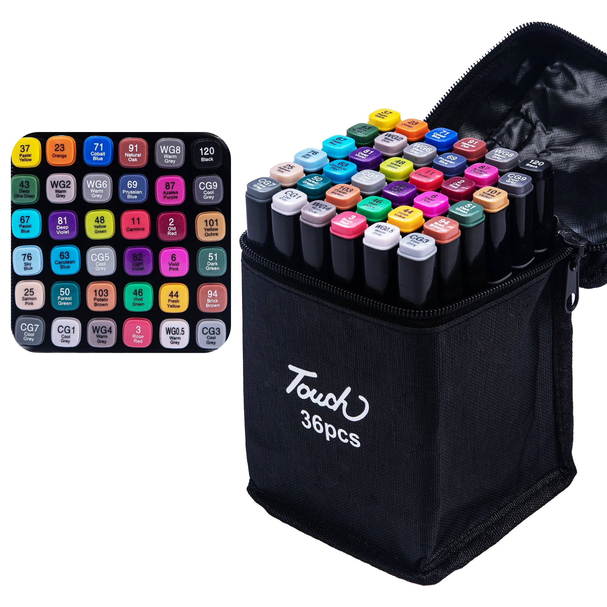 Juego de marcadores de dibujo de doble cabeza, 24-80 colores, pinceles suaves, Graffiti, Manga, boceto, Alcohol, marcador a base aceitosa, suministros de pintura