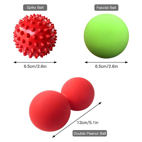 Fitness Oefening Sport Yoga Bal Spier Therapie Ballen Set Outdoor Pilates Bal Yoga Massage Ballen Set Dubbele Pinda Spiky Ball: Set 2