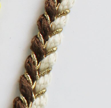 6 jaardia kultainen punos köysi 1.5cm puuvillasekoitettu köysi kierretty puuvillanarut takin koristelu askartelu köydet ompelutarvike: Kahvia