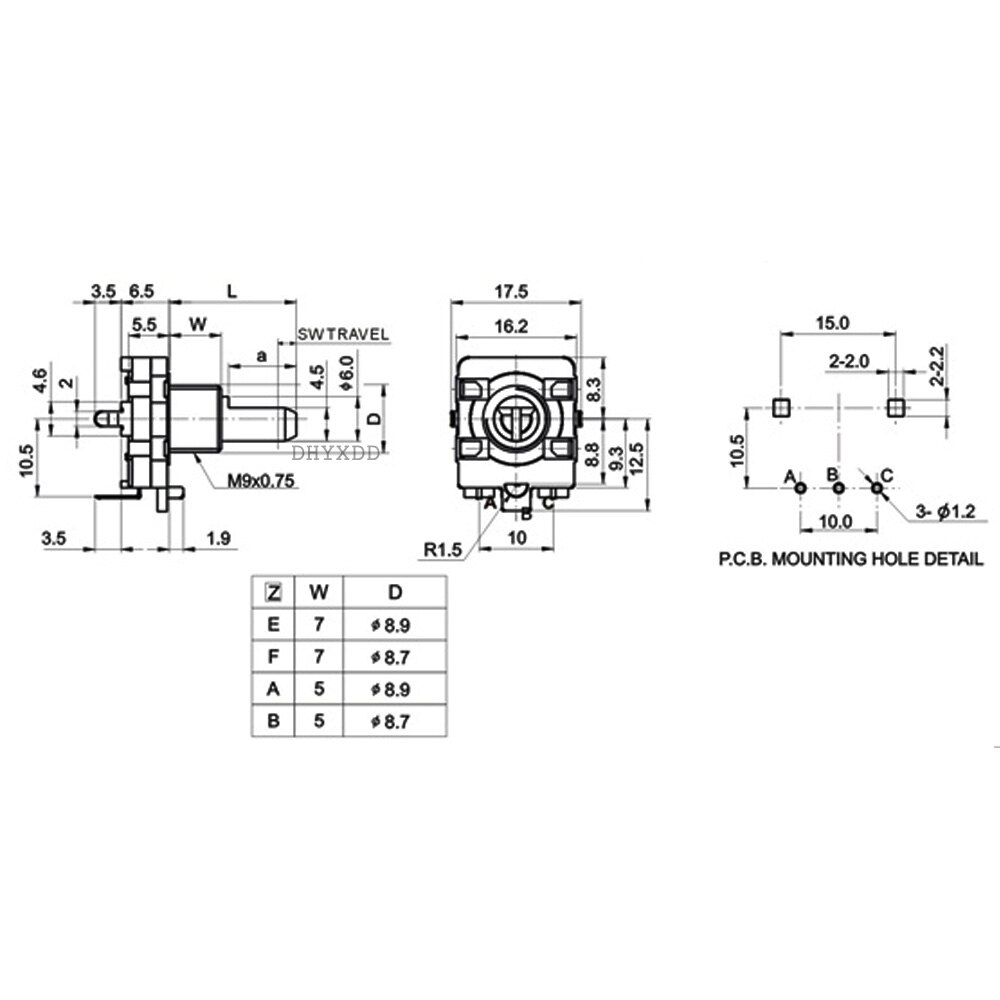 1pcs EC16 Type Rotary Encoder 24 Positioning Number 24 Pulse Number Sawtooth Shaft 20MM Digital Rotary Potentiometer 3 Feet