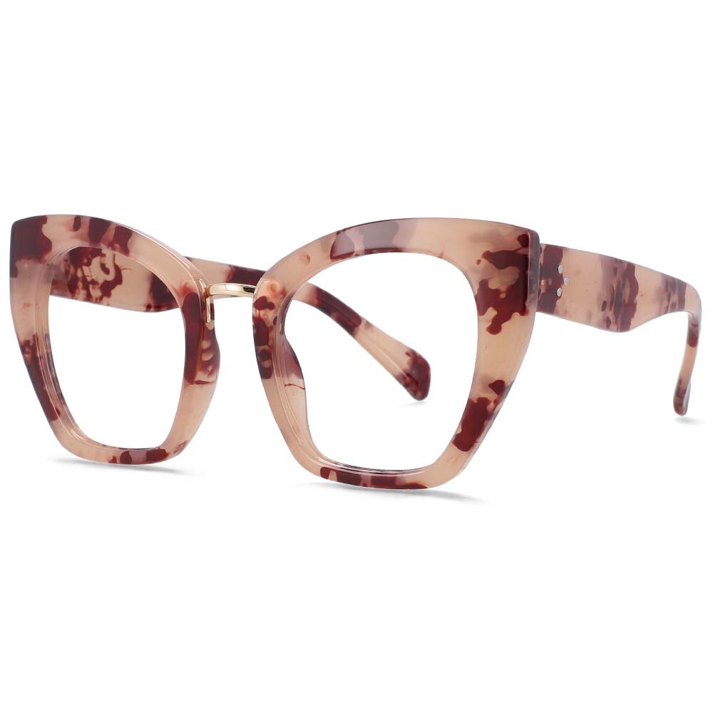 Montura de gafas de leopardo para mujer, anteojos de ordenador de gran tamaño, Ojo de gato, antiluz azul, a la , 54045: leopard C