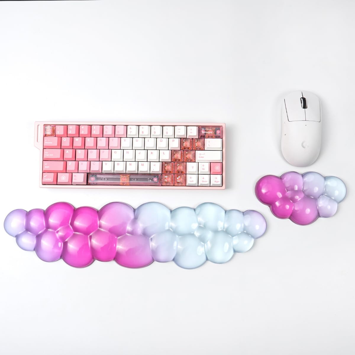 Ergonomische Siliconen Gel Polssteun Set voor Toetsenbord & Muis - Compatibel met 60%/68%/75% Toetsenborden: Oranje