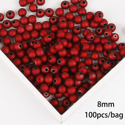 Svarte/røde matt plastrunde perler 6 8 10 12 14 16mm abs-perler med frostet overflate, 15-200 stk. til smykkefremstilling: Gul