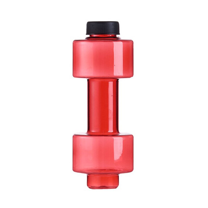 Botella de agua portátil para hombre, con mancuernas vaso de plástico para senderismo, gimnasio, deporte, Fitness, 550ml: Rojo