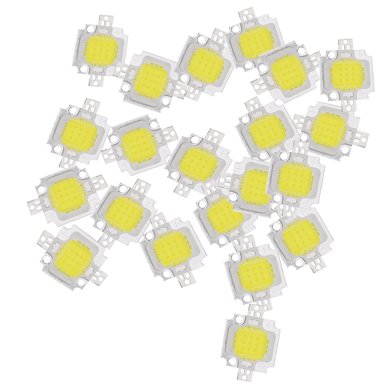 20 stk 10w led ren hvid høj effekt 1100lm led lampe smd chip pære  dc 9-12v