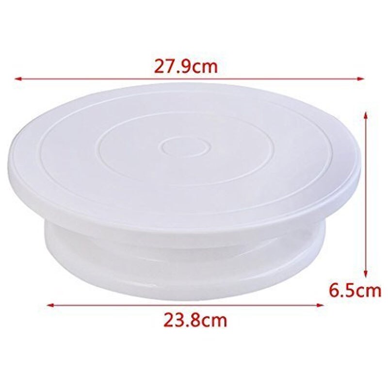 28Cm Plastic Taart Draaitafel 360 Roterende Cake Decorating Anti-Slip Ronde Taart Pannen Cake Draaitafel BK018