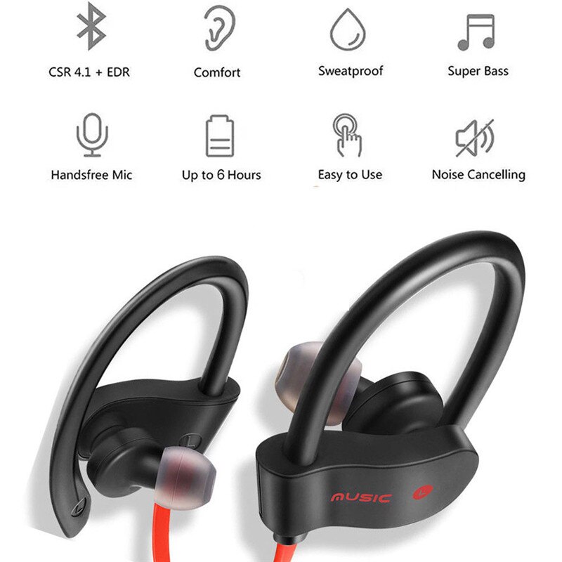 558 Bluetooth Oortelefoon Oorhaakje Oordopjes Stereo Bluetooth Headset Draadloze Sport Oortelefoon Handsfree Met Microfoon Voor Alle Smartphones