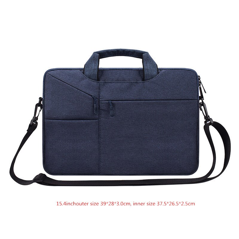 Men's Women's Shockproof Briefcase Laptop Bag Documents Cell Phone Storage Shoulder Tote Crossbody Travel Office Business Pouch: Navy XL