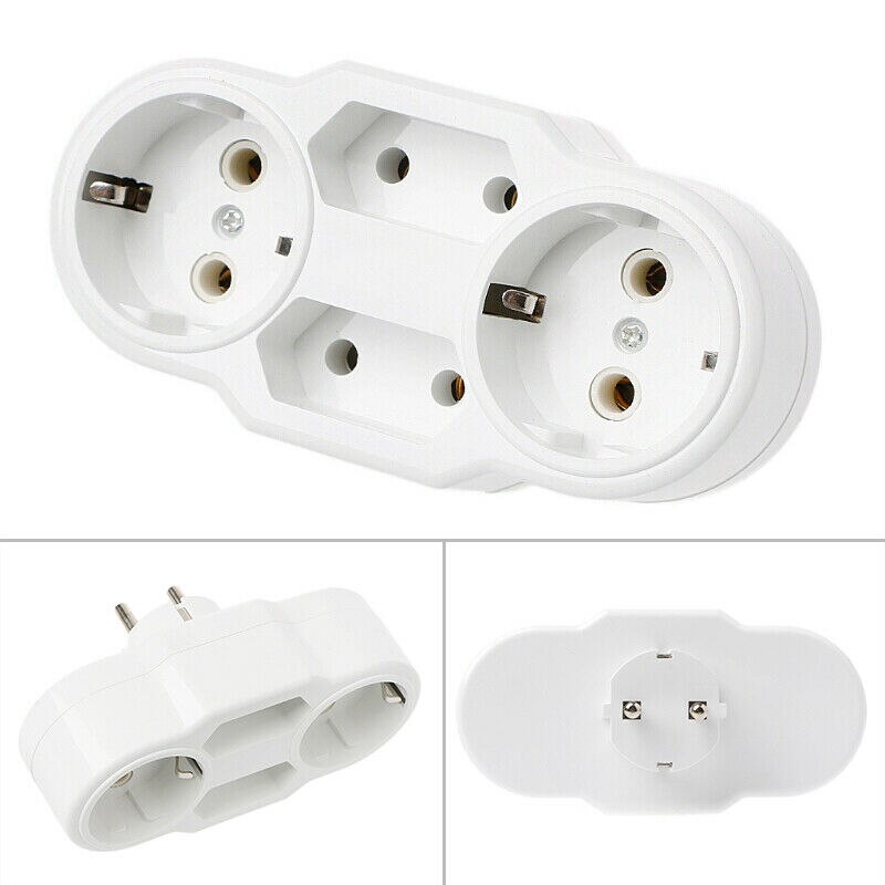 Triple Plug Protective Contact Multiple Plug Power Distribution Adapter EU to Russian Conversion Socket