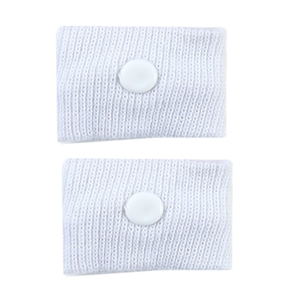 2 Pcs Wrist Band Anti Nausea Wrist Support Sports Safety Wristbands Anti-motion Sickness Bracelet Band Brace: White