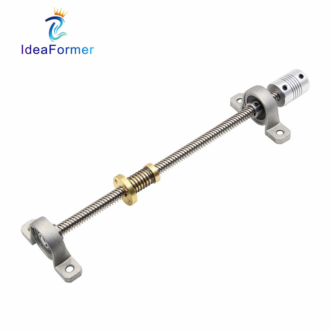 T8 Trapezoidal Lead Screw 150-600mm+Anti-Backlash Nut+KP08/KFL08 Bearing Bracket+5*8mm Flexible Coupling For 3D Printer Parts.