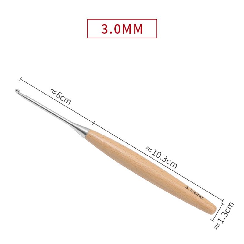 Wooden Handle Crochet Hook For Needlework Handmade DIY Crochet For Knitting And Accessories Tool Single Head Wool Crocheting: Light Grey