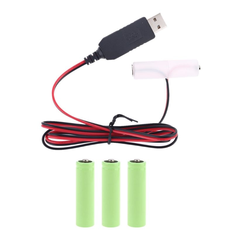 LR6 AA Battery Eliminator USB Power Supply Cable Replace 1-4pcs 1.5V AA Battery for Radio Electric Toy Clock LED Strip Light