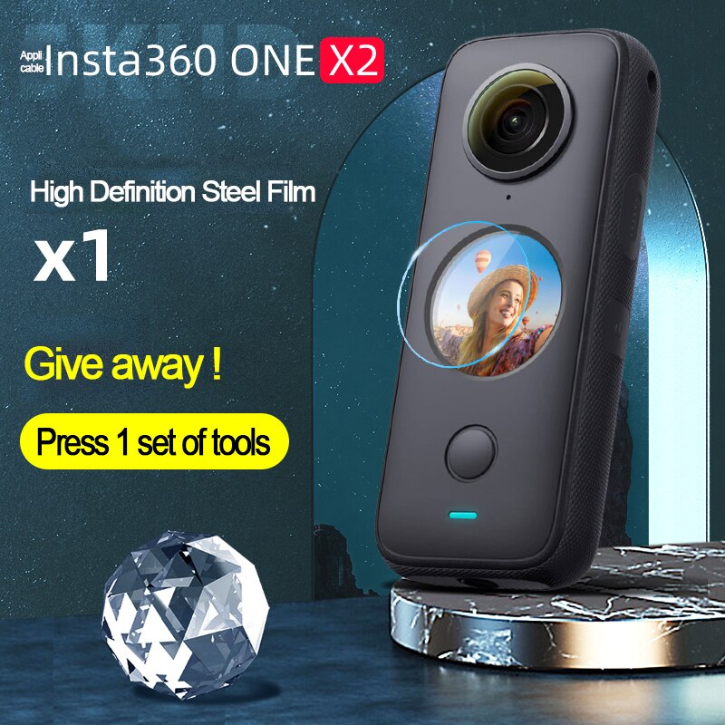 One  x2 displayschutzfolie aus gehärtetem glas für insta 360 one  x2 panorama-actionkamera, kratzfeste schutzfolie, zubehör: 1 set, 2 stück
