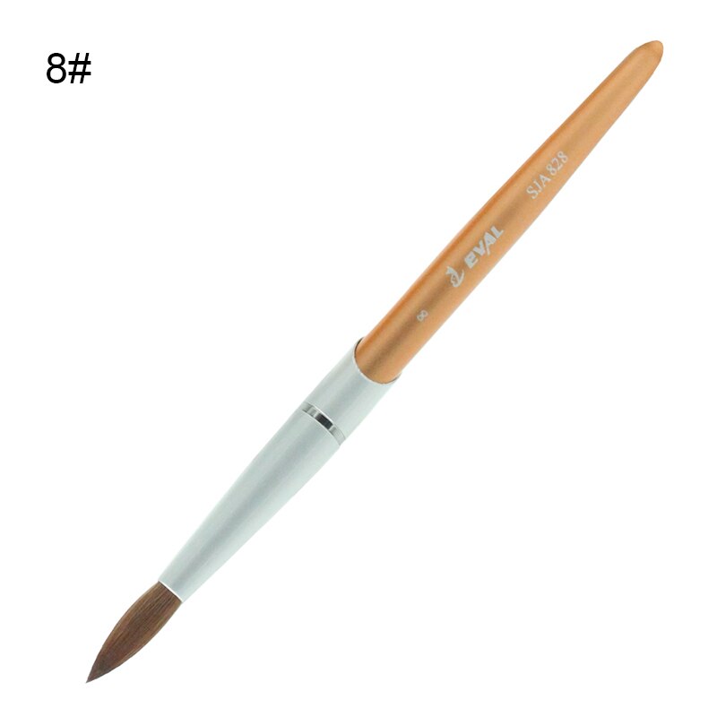Eval Nail Brush Kolinsky Sable Nail Paint Brush UV Gel Acrylic Nail Art Brush Set Nail Beauty Tools: Gold size 8