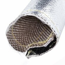 Bequem Schlauch Abdeckung Wärme Hohe temperatur Schützen 1Pc Schwarz + Silber Wärme Schild