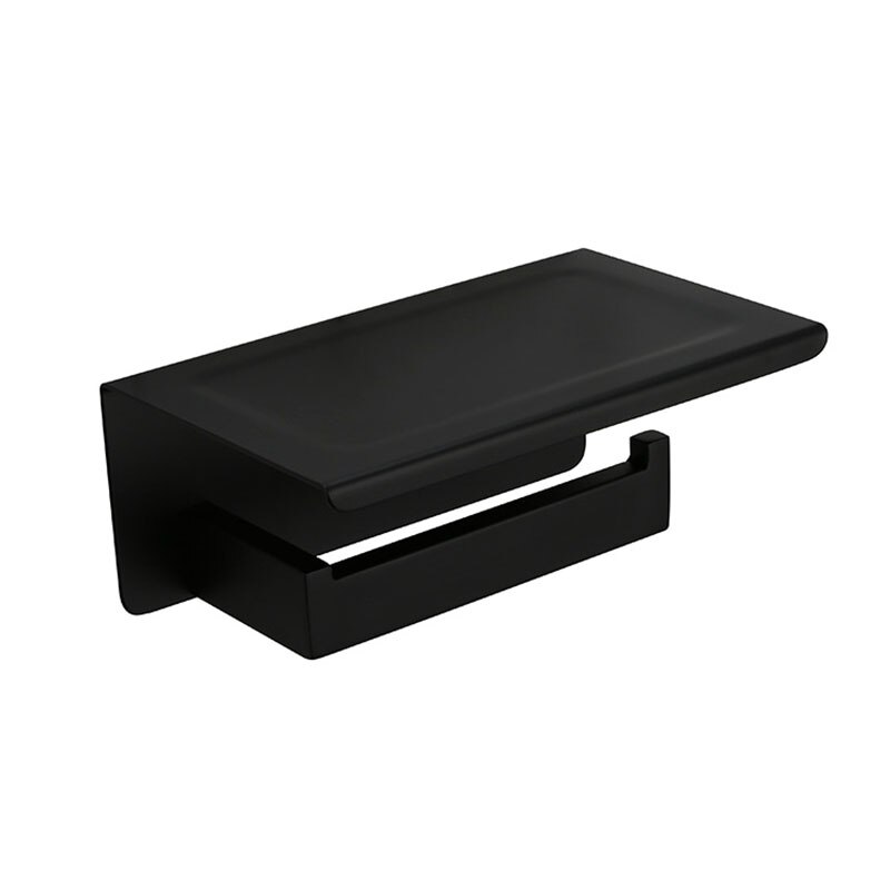 Bad Hardware Zubehör Wc Papier Halter Matt Schwarz Weiß Gebürstet Spiegel verchromt Soild Metall Papier Rack: Black